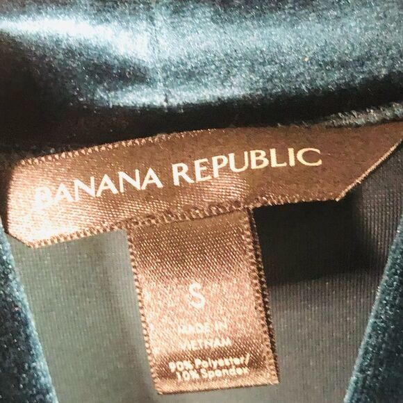 Banana Republic Velvet Mock Neck Navy Size S - Picture 4 of 5